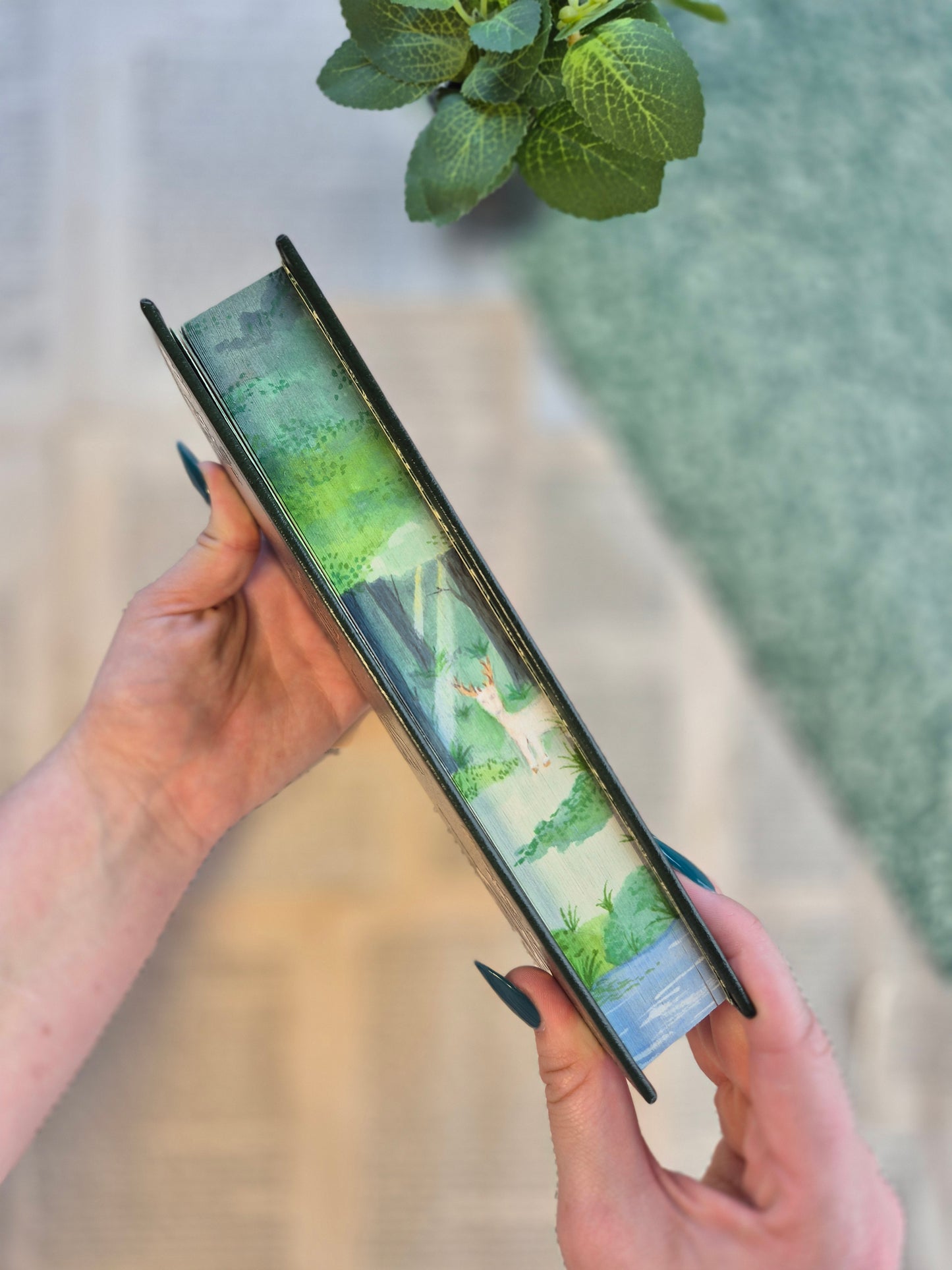 Throne of Glass Leather Rebind with Watercolour Edges