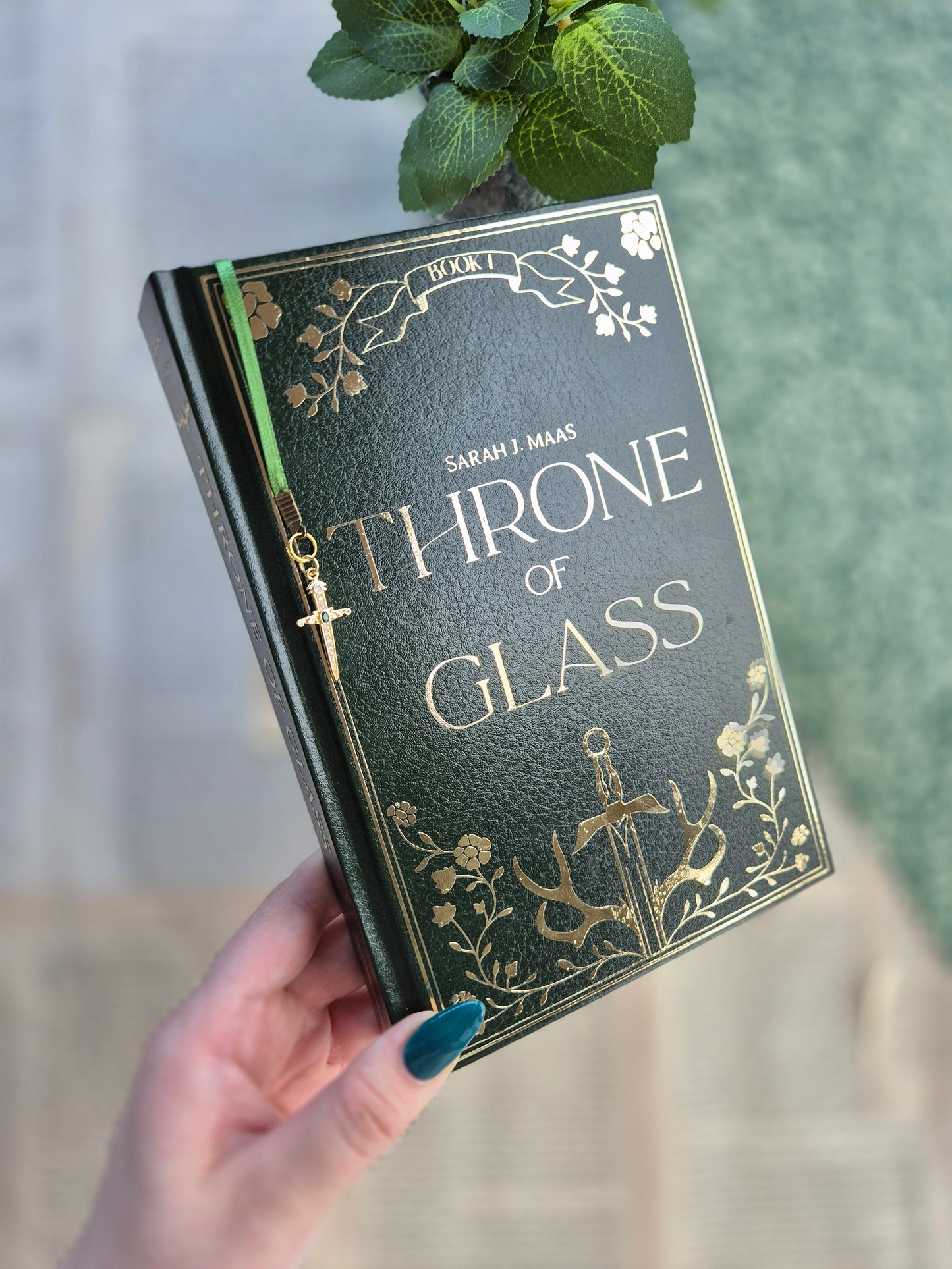Throne of Glass Leather Rebind with Watercolour Edges