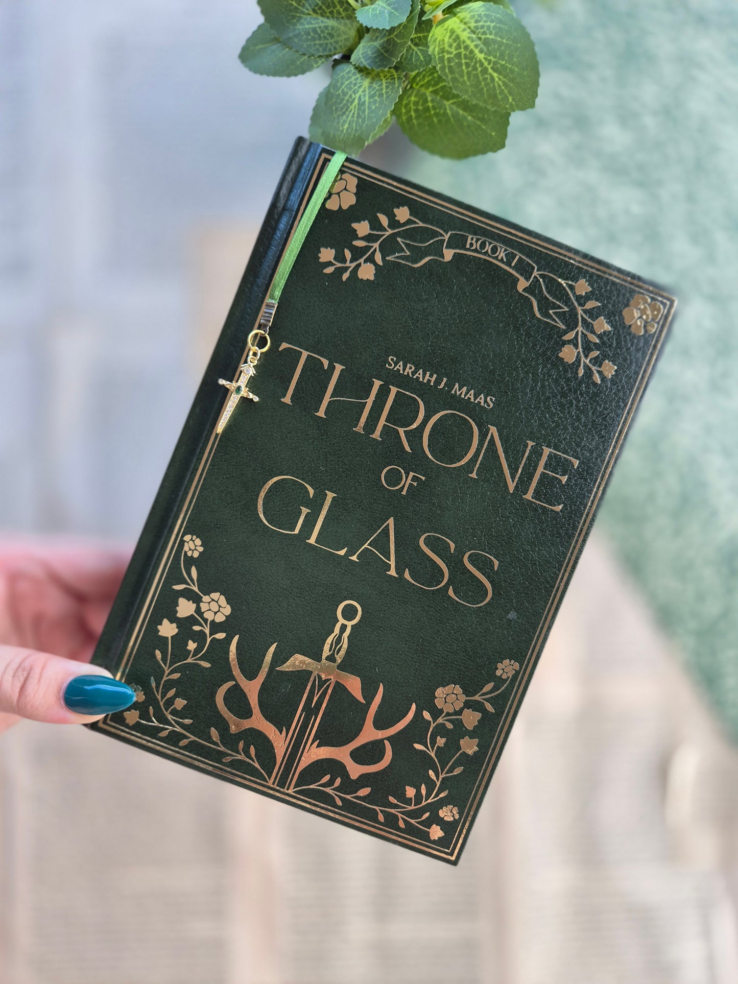 Throne of Glass Leather Rebind with Watercolour Edges