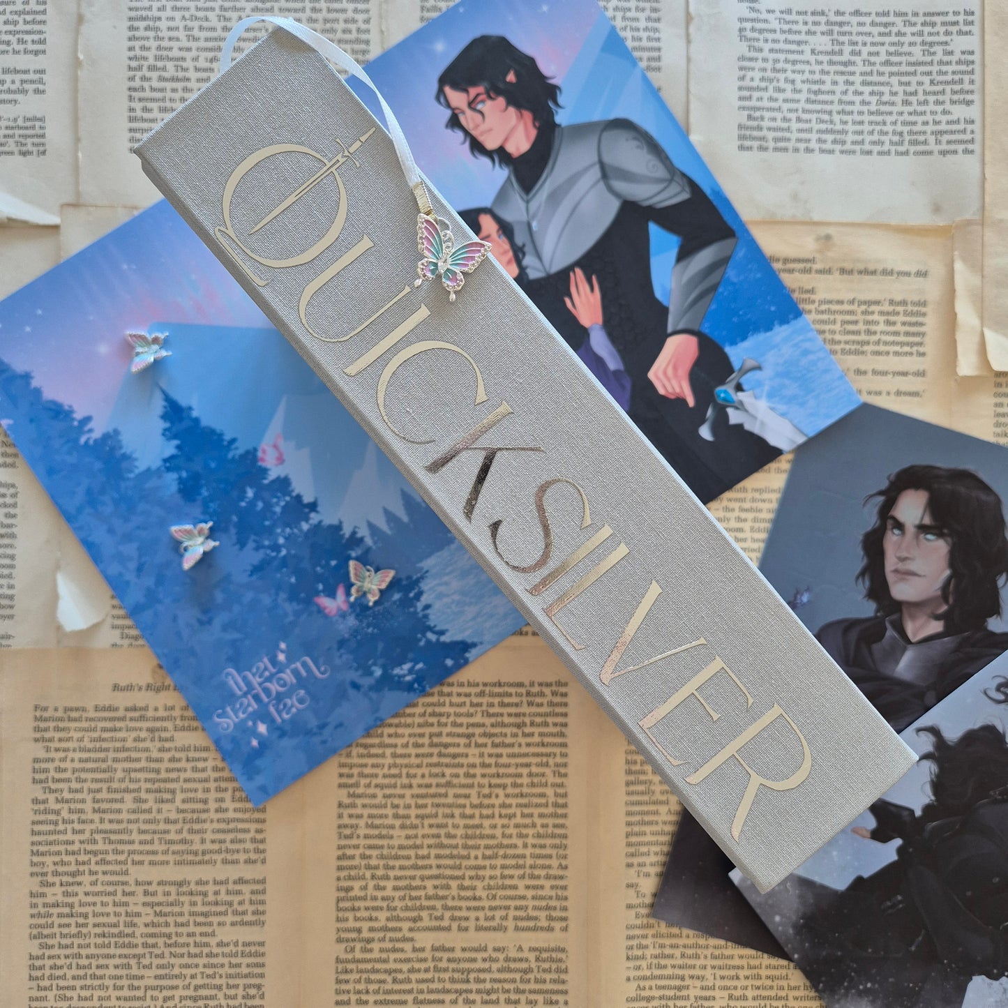 Quicksilver Rebind with Painted Edges and Custom Endpapers