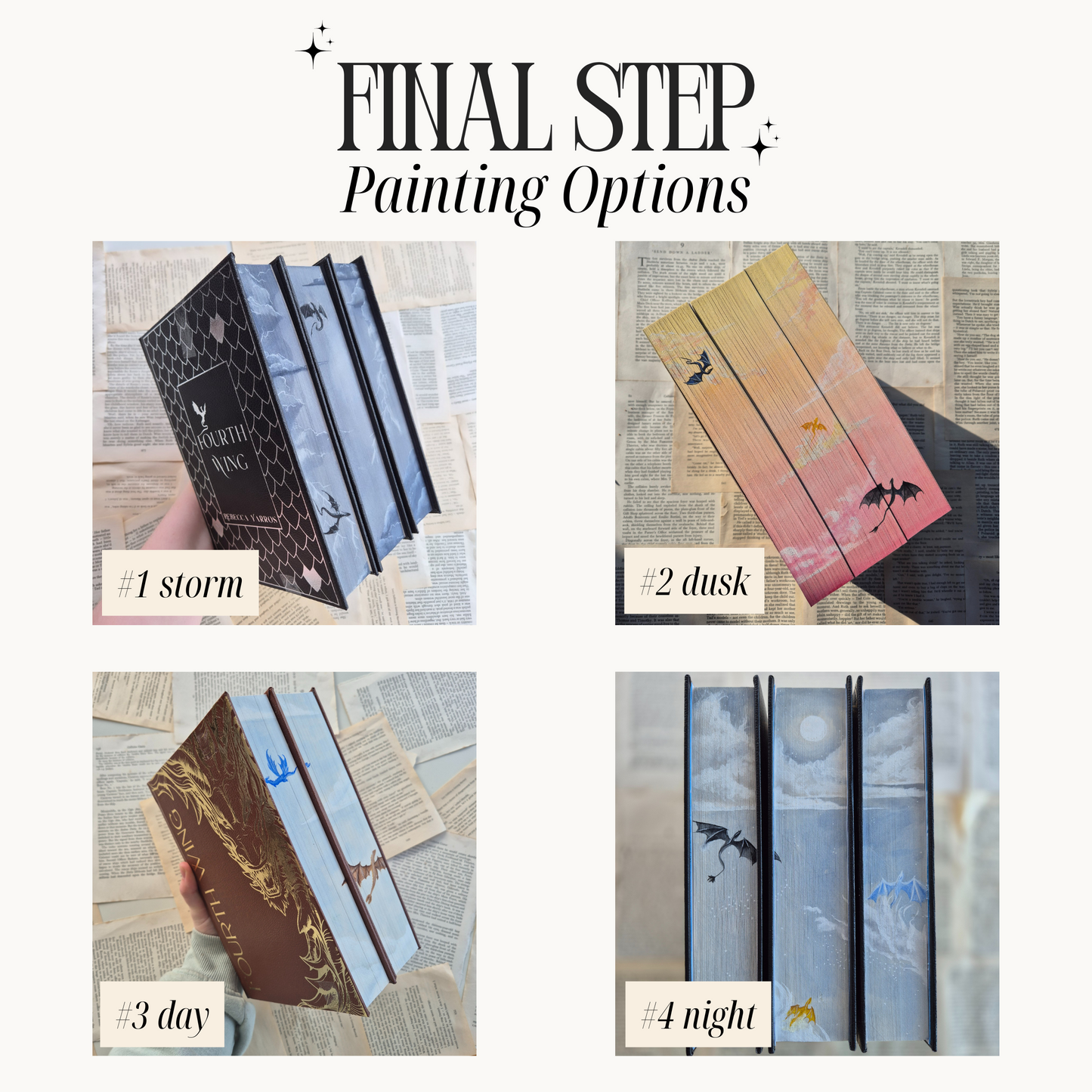 Custom Fourth Wing Painted Edges Set