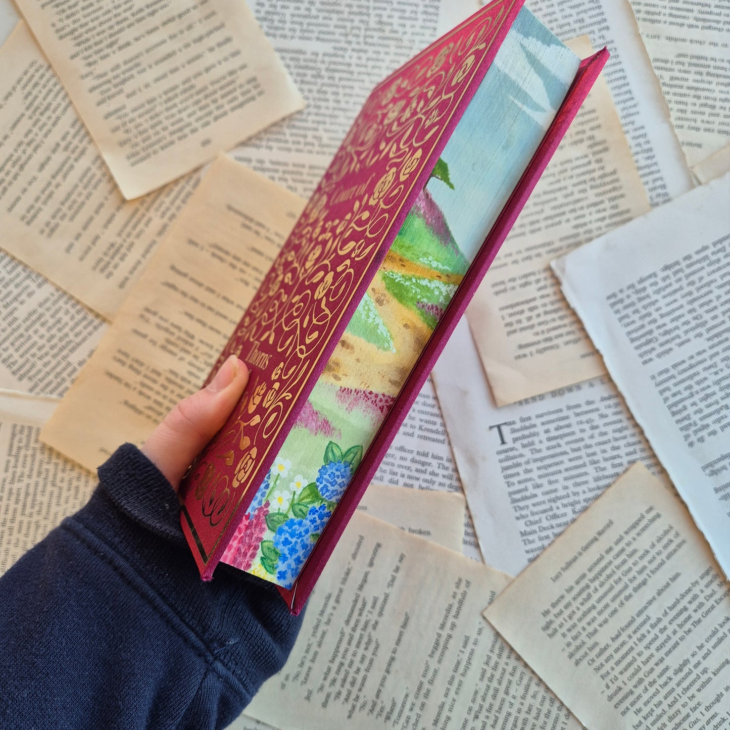 A Court Of Thorns & Roses Rebind - With Watercolour Edges