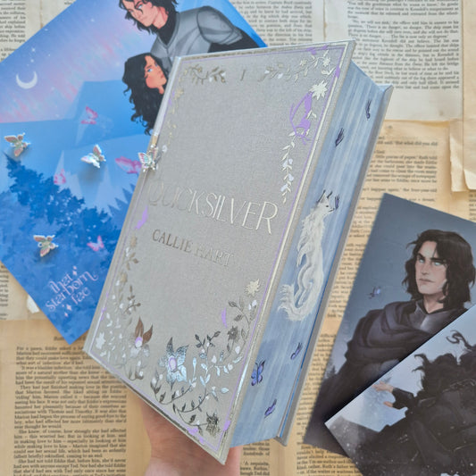 Quicksilver Rebind with Painted Edges and Custom Endpapers