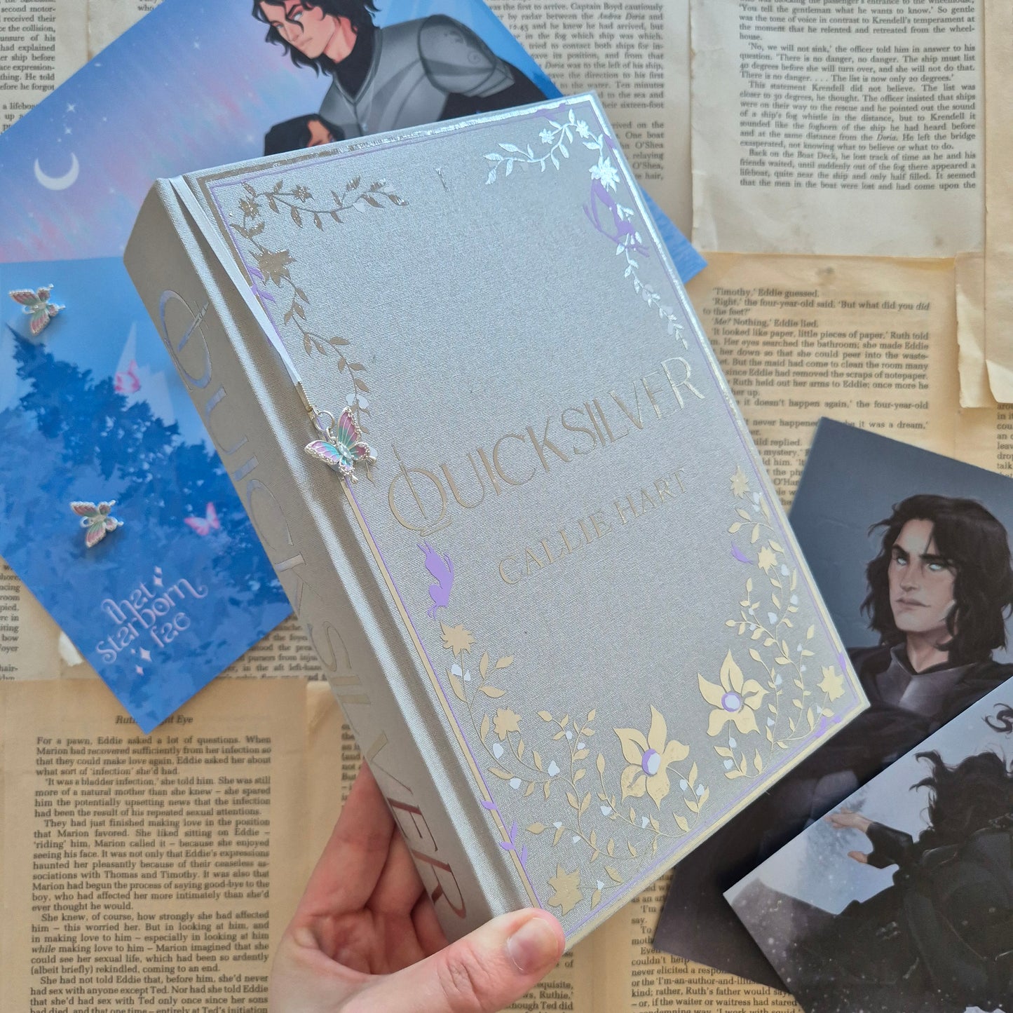 Quicksilver Rebind with Painted Edges and Custom Endpapers