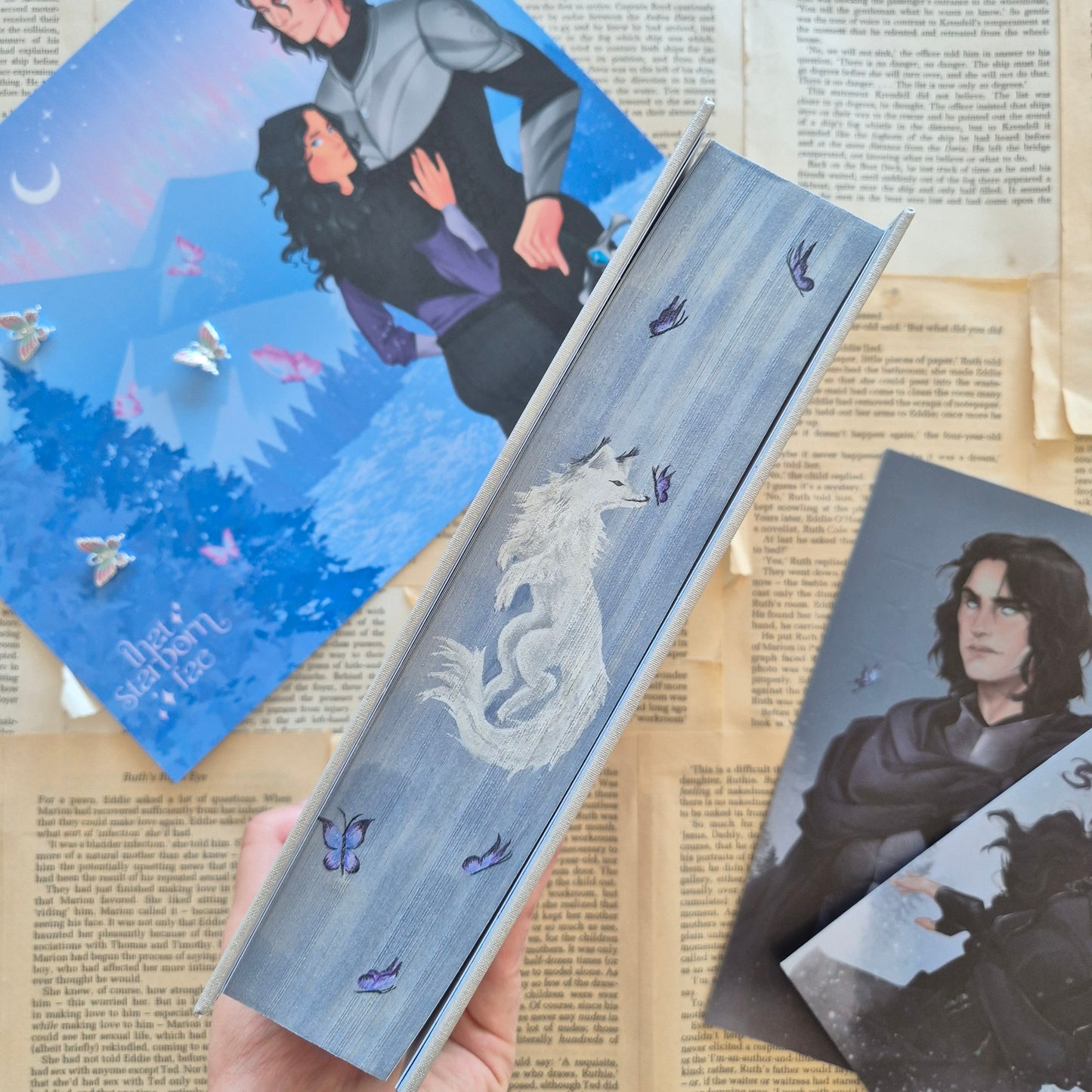 Quicksilver Rebind with Painted Edges and Custom Endpapers