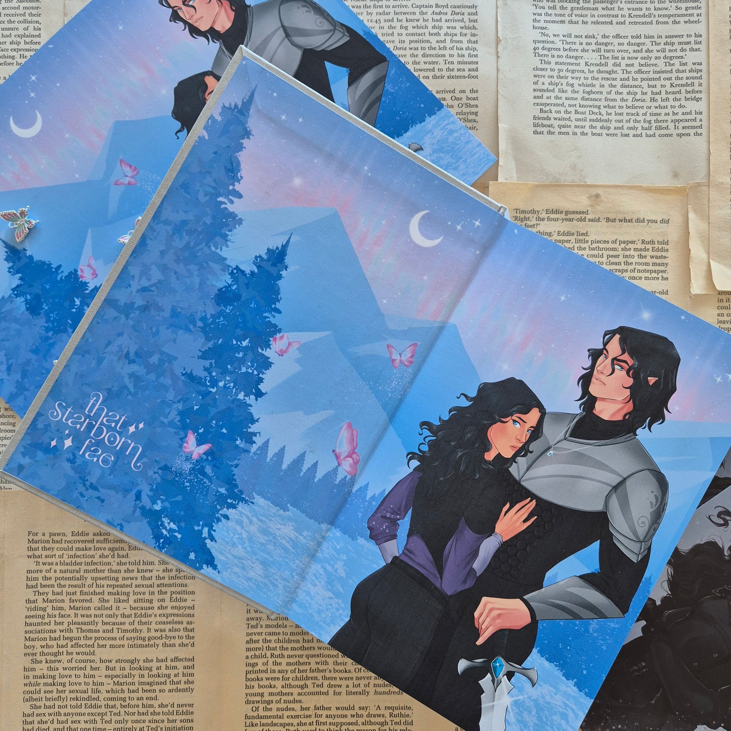 Quicksilver Rebind with Painted Edges and Custom Endpapers
