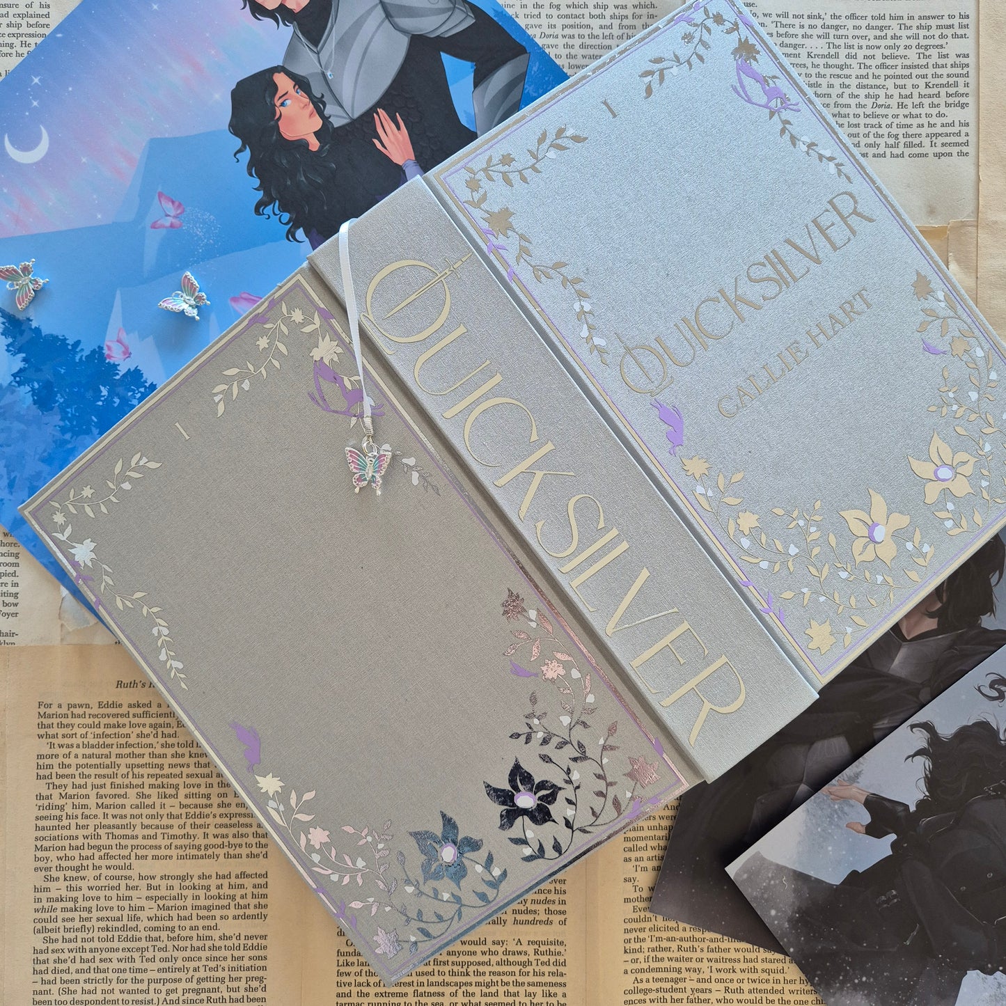 Quicksilver Rebind with Painted Edges and Custom Endpapers