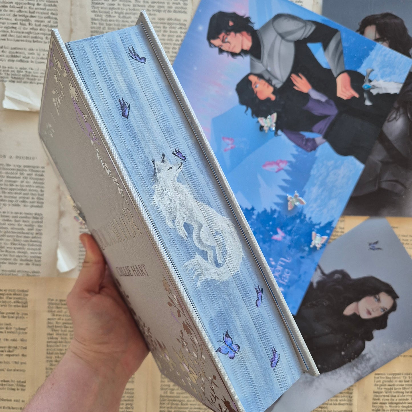 Quicksilver Rebind with Painted Edges and Custom Endpapers