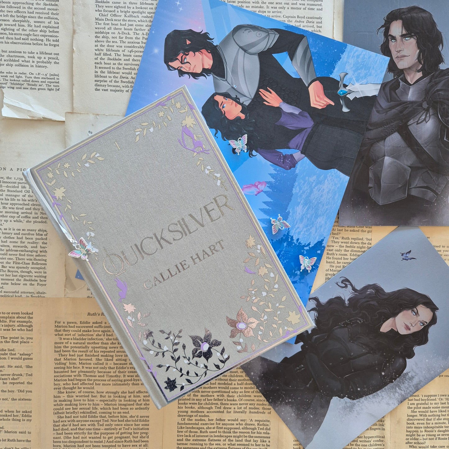 Quicksilver Rebind with Painted Edges and Custom Endpapers