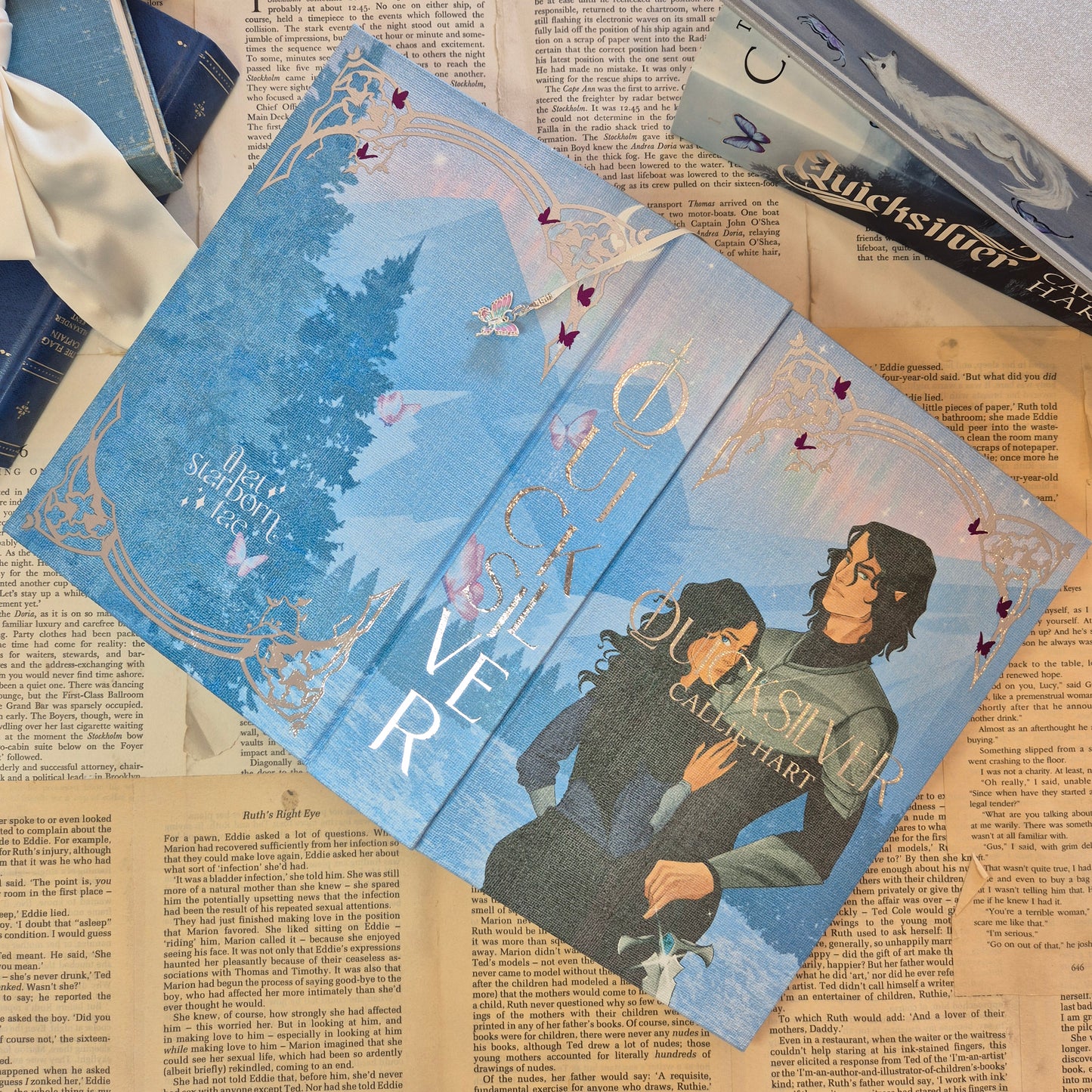 Quicksilver Rebind Special Edition - Hand Painted Edges, Custom Endpapers & Canvas Cover