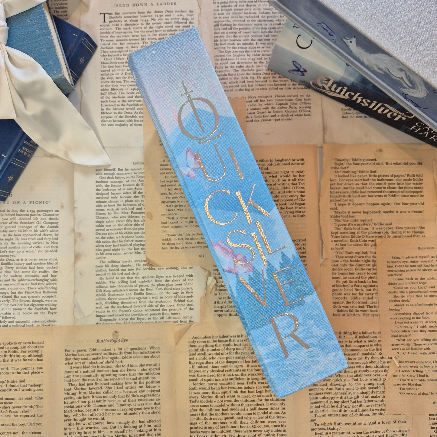 Quicksilver Rebind Special Edition - Hand Painted Edges, Custom Endpapers & Canvas Cover