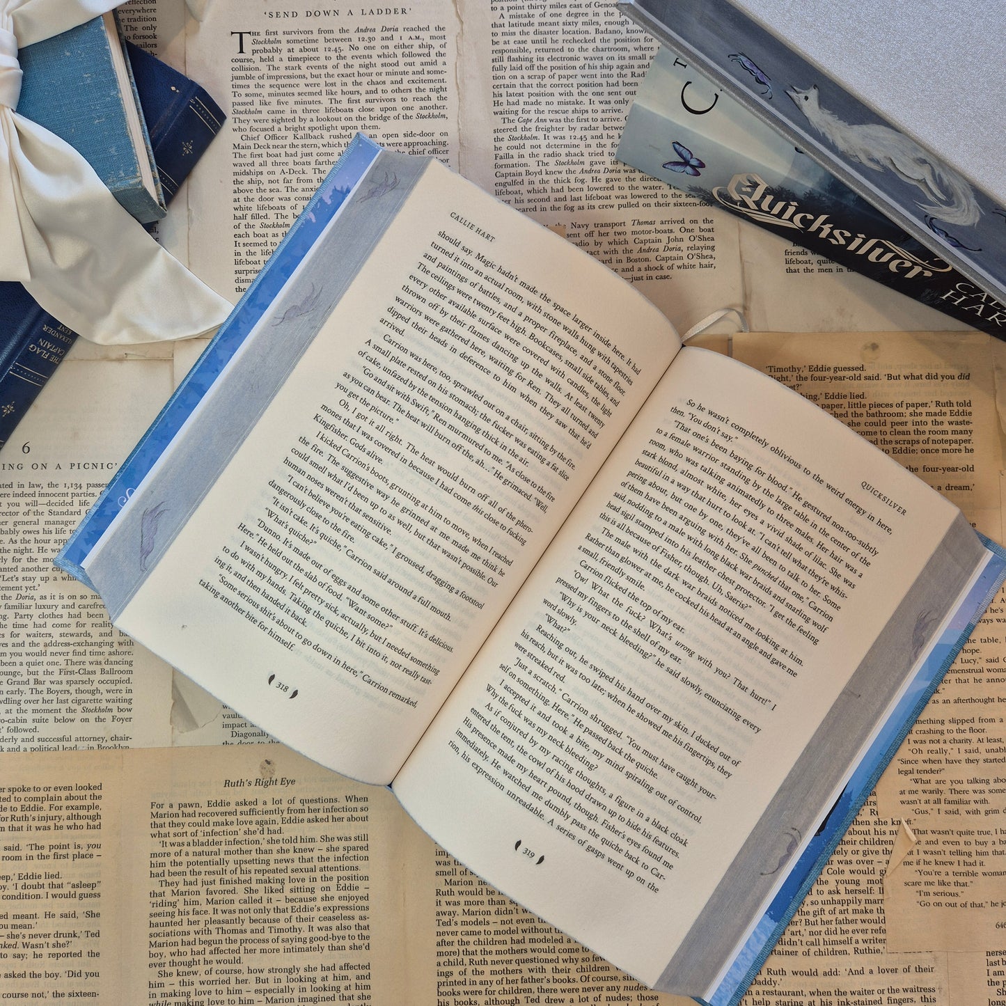 Quicksilver Rebind Special Edition - Hand Painted Edges, Custom Endpapers & Canvas Cover