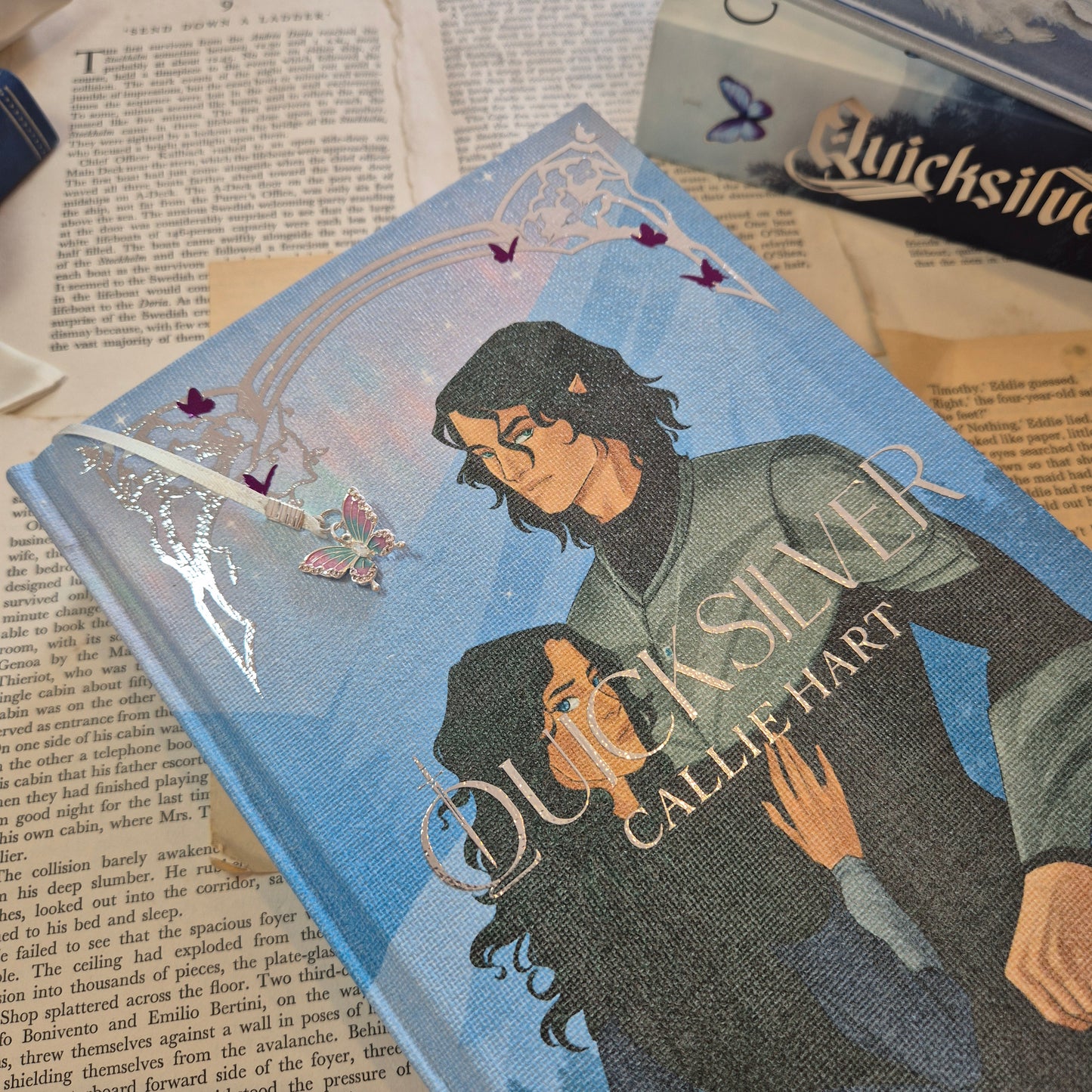 Quicksilver Rebind Special Edition - Hand Painted Edges, Custom Endpapers & Canvas Cover