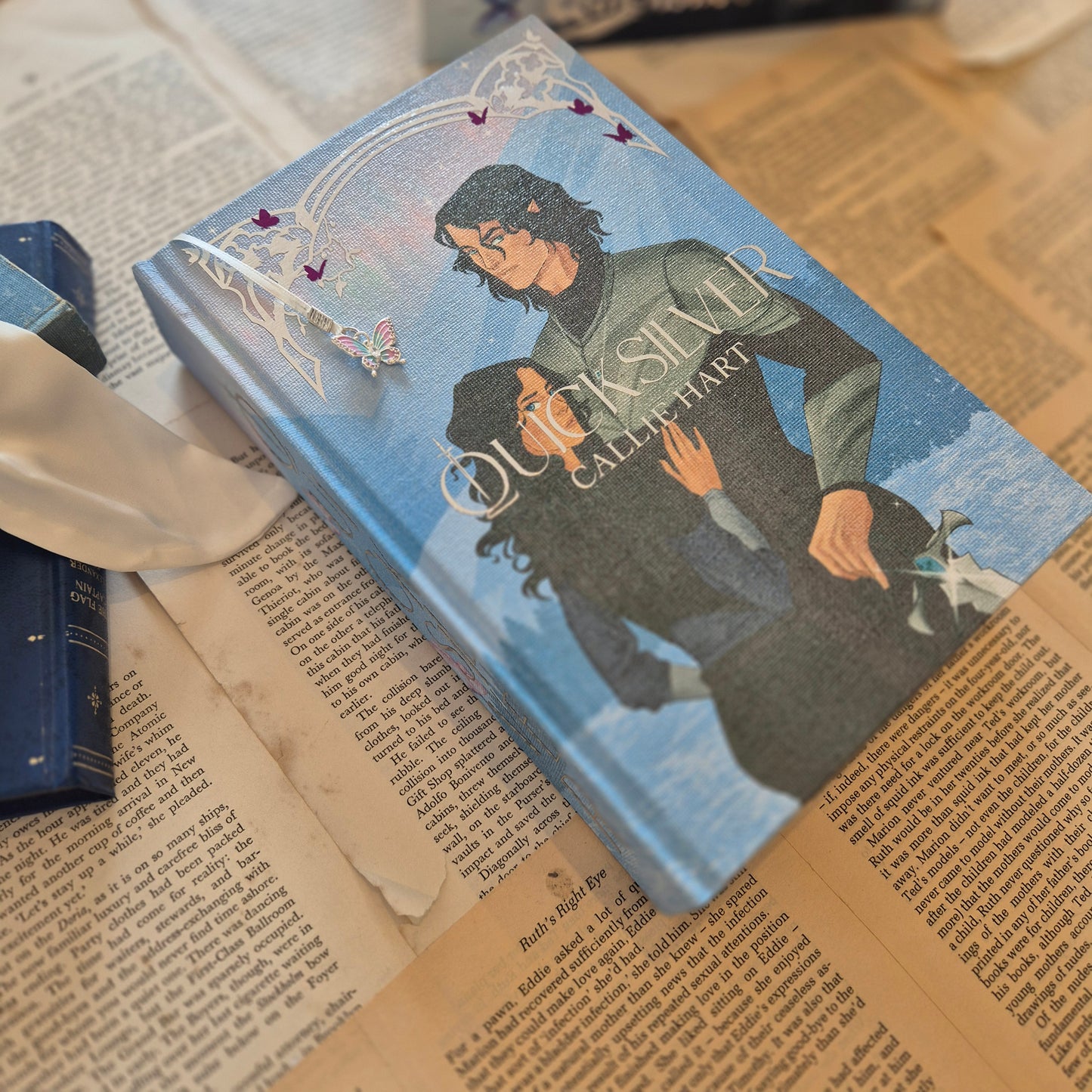 Quicksilver Rebind Special Edition - Hand Painted Edges, Custom Endpapers & Canvas Cover