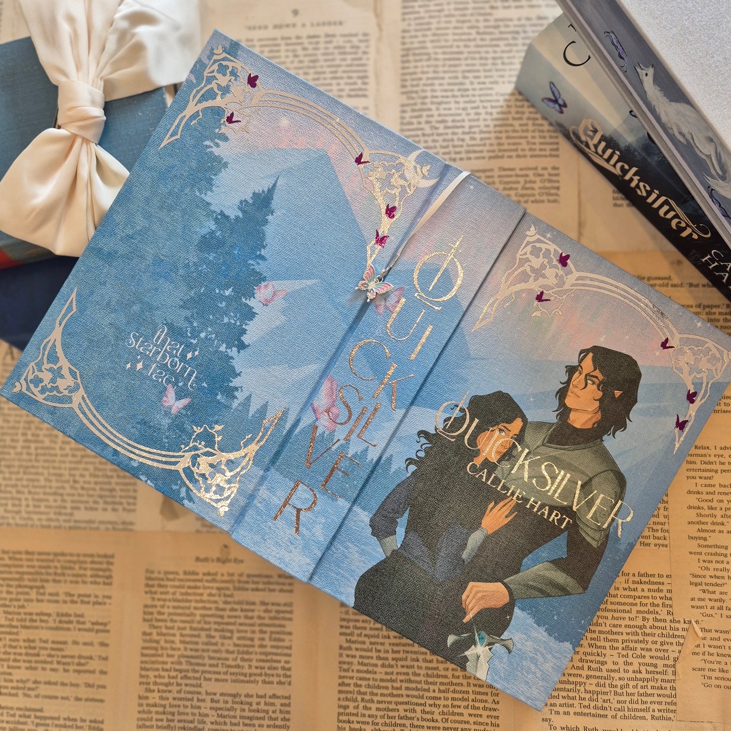 Quicksilver Rebind Special Edition - Hand Painted Edges, Custom Endpapers & Canvas Cover