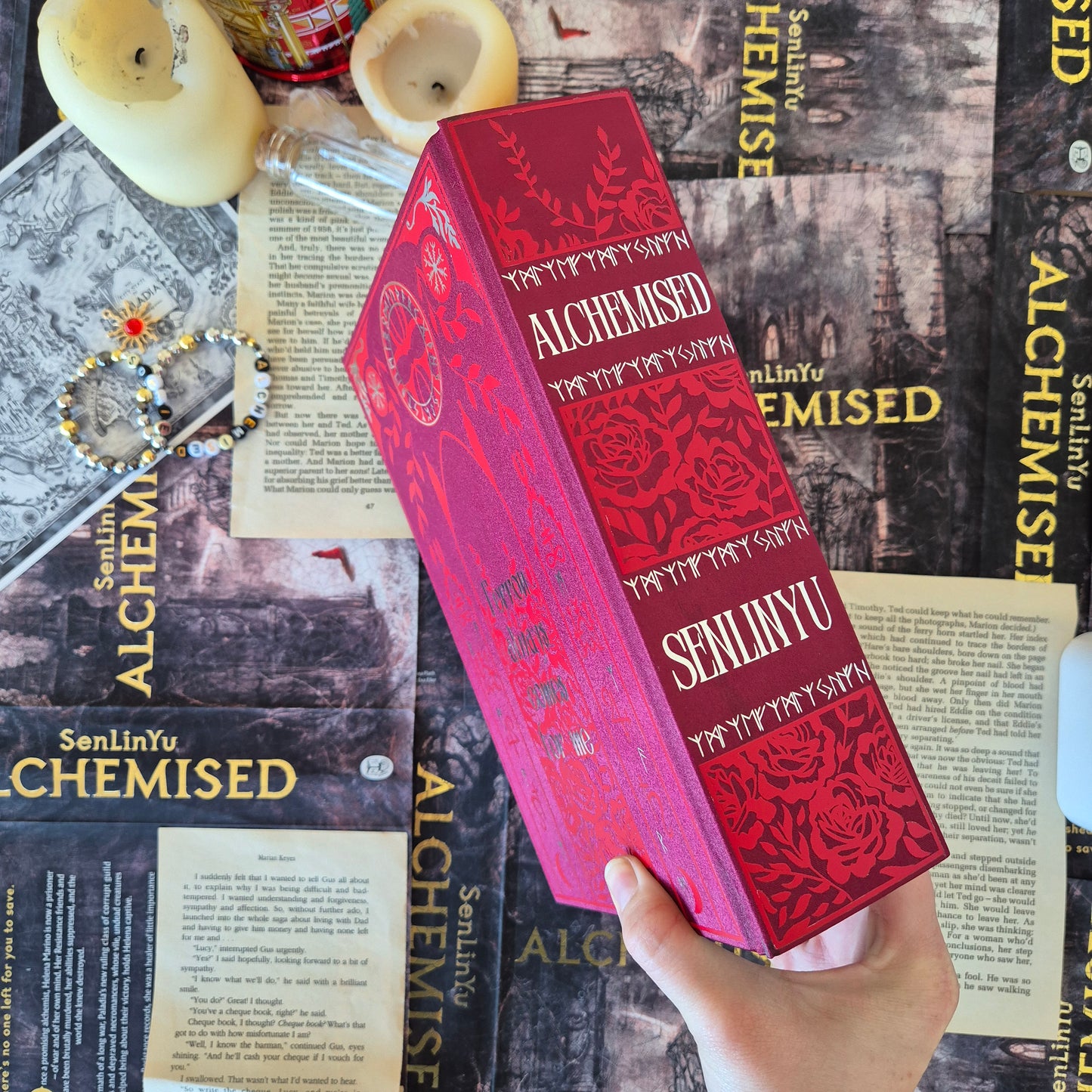 Red Alchemised Rebind With Karina Giada Endpapers