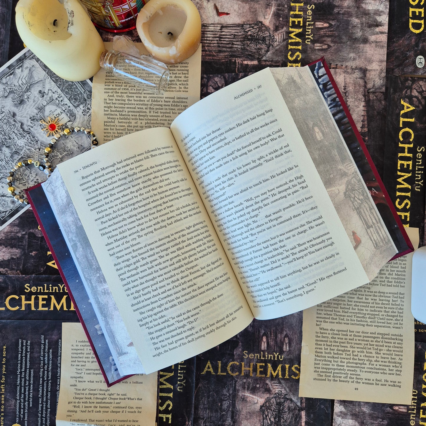 Red Alchemised Rebind With Karina Giada Endpapers