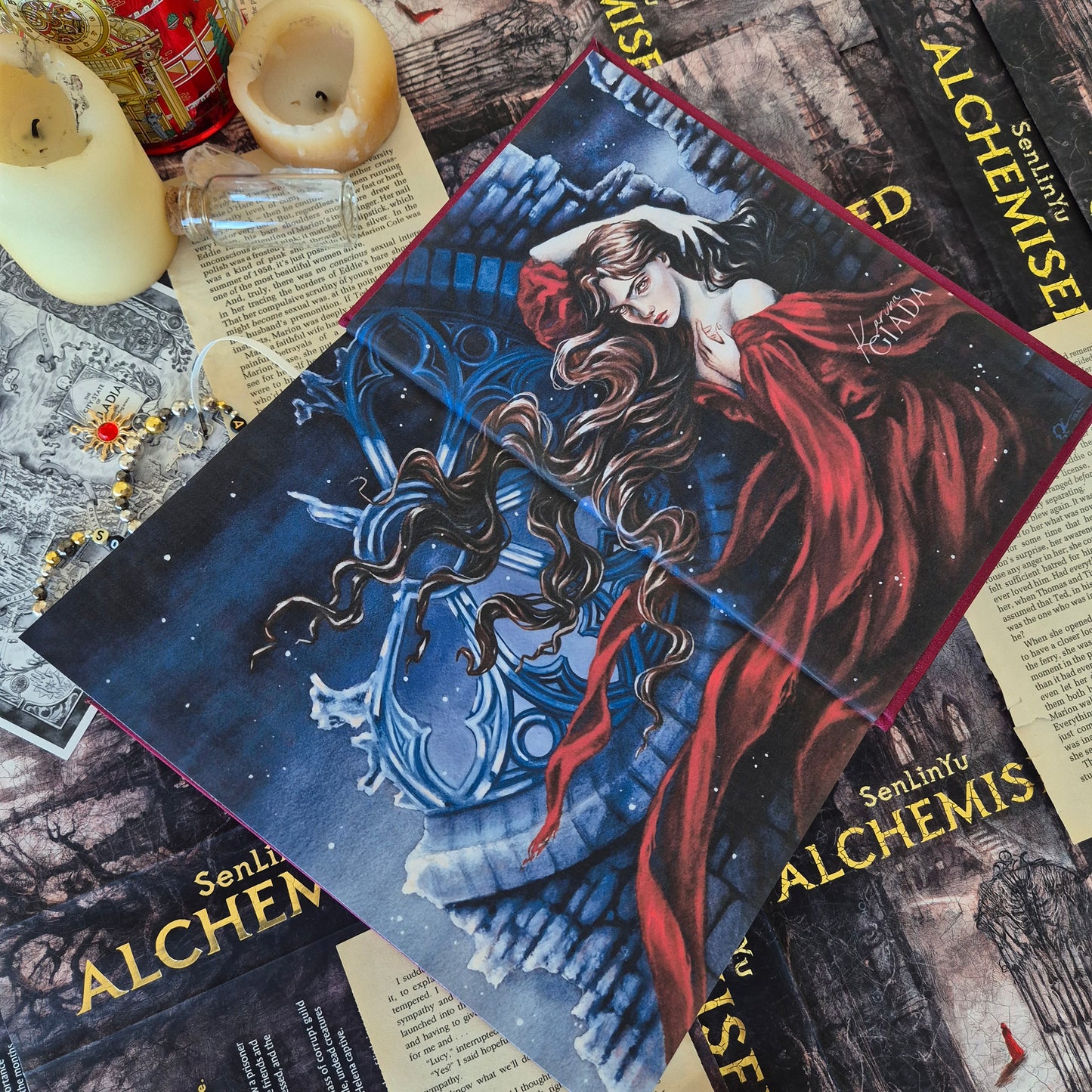 Red Alchemised Rebind With Karina Giada Endpapers