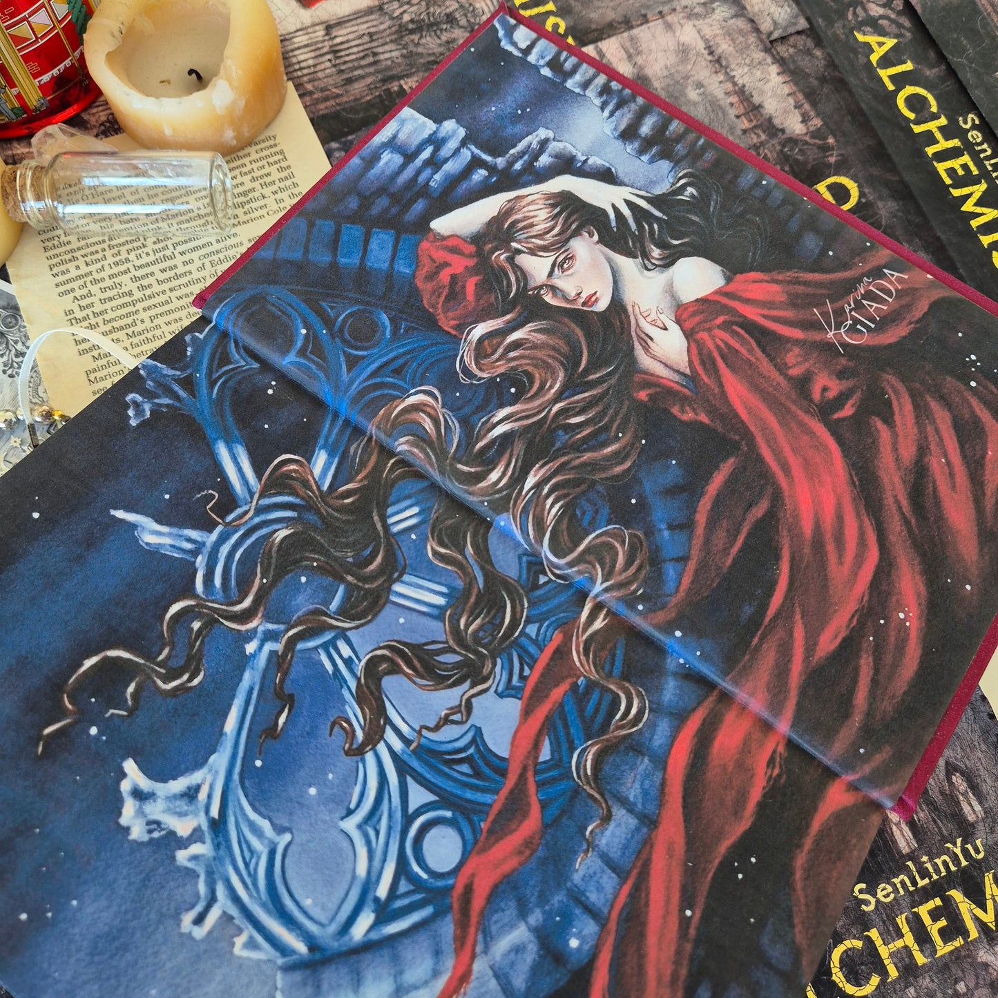 Red Alchemised Rebind With Karina Giada Endpapers