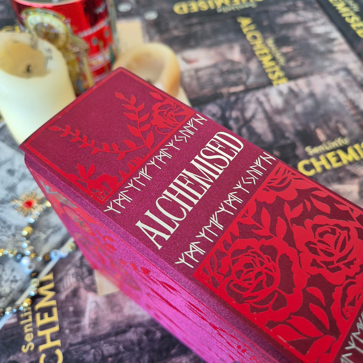 Red Alchemised Rebind With Karina Giada Endpapers