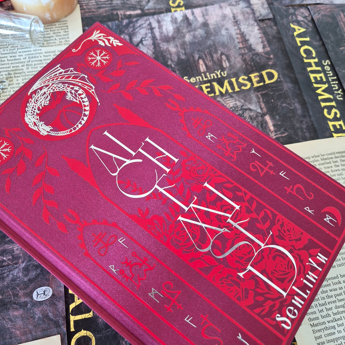 Red Alchemised Rebind With Karina Giada Endpapers