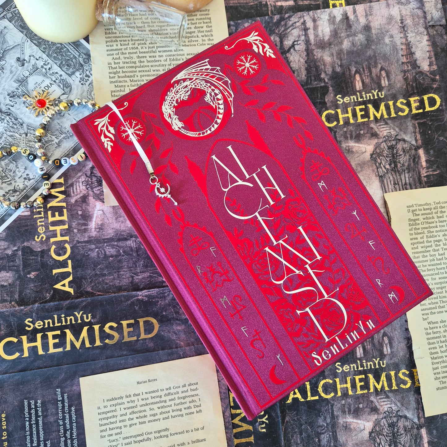 Red Alchemised Rebind With Karina Giada Endpapers