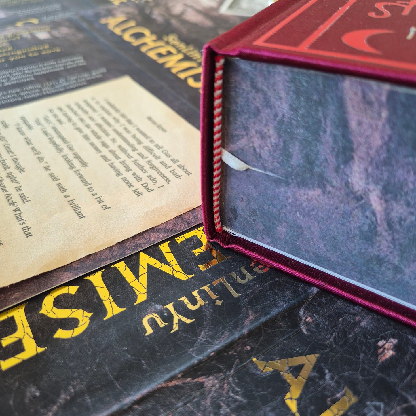 Red Alchemised Rebind With Karina Giada Endpapers
