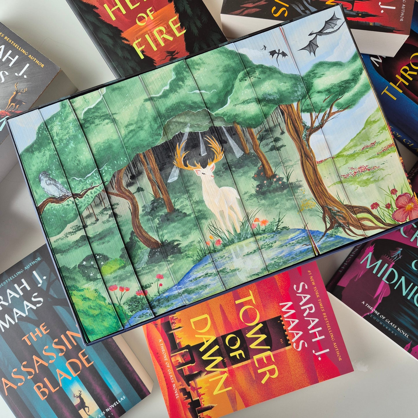 Throne Of Glass Set - Full Watercolour Edges