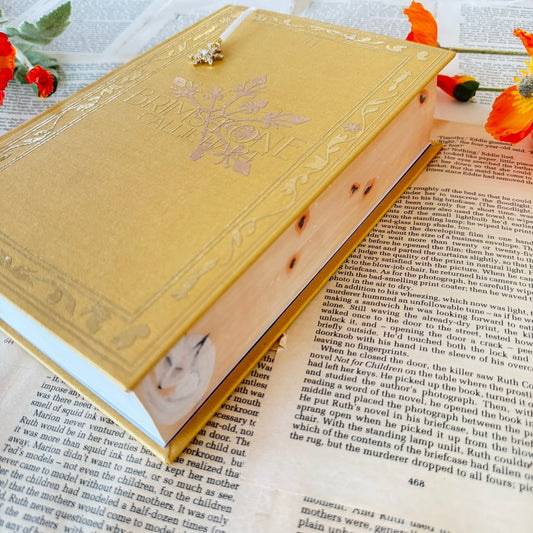 Brimstone | Hand Painted Edges Custom, Endpapers & Bookcloth Cover