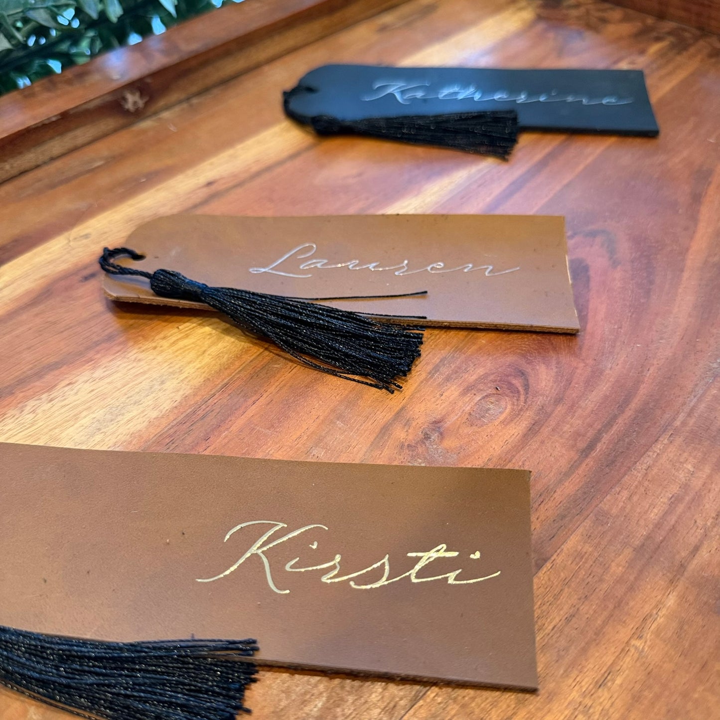 Custom Name Bookmark | Faux Leather