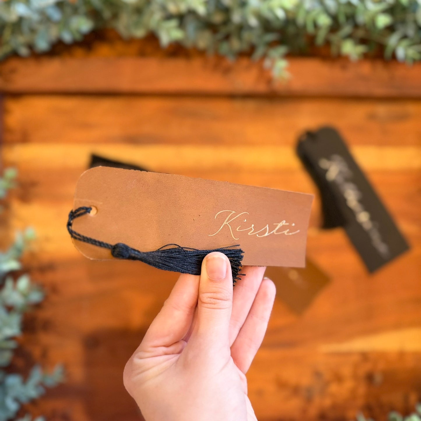 Custom Name Bookmark | Faux Leather