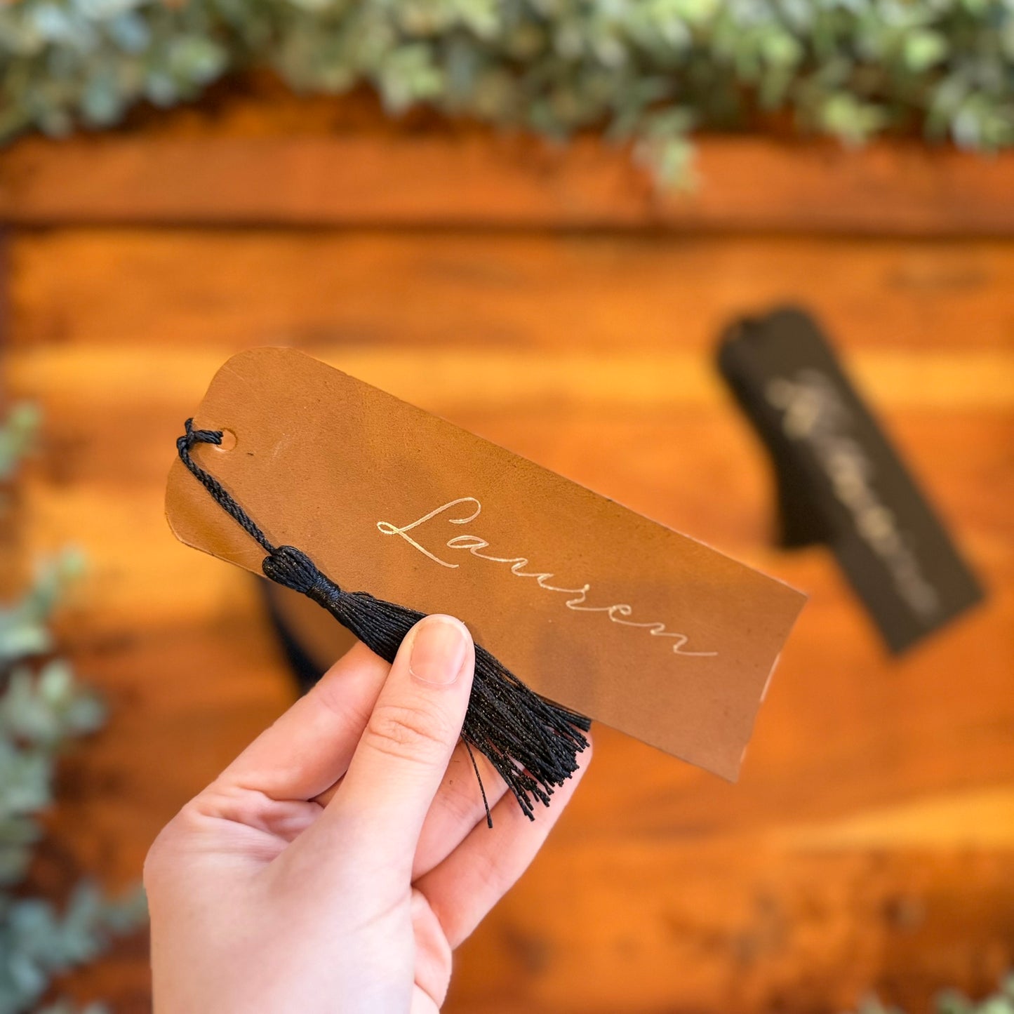 Custom Name Bookmark | Faux Leather