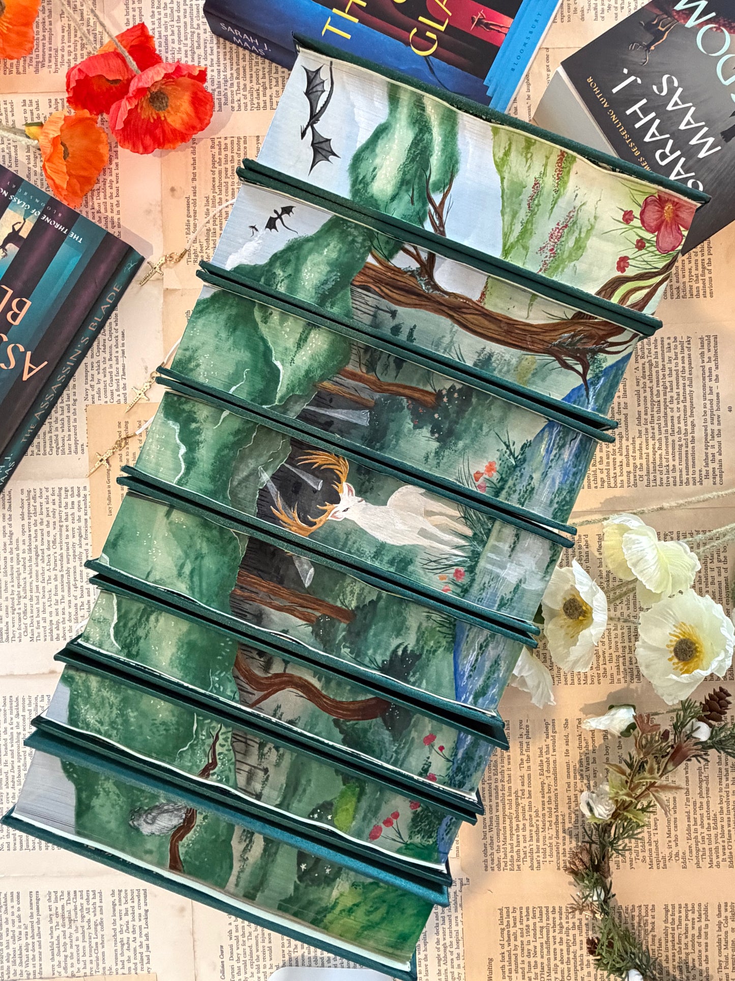 Throne Of Glass Set - Full Watercolour Edges