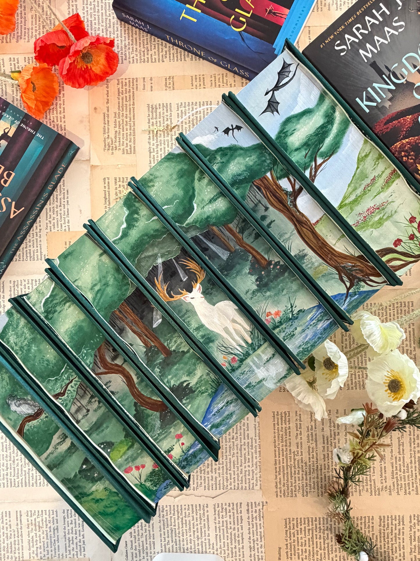 Throne Of Glass Set - Full Watercolour Edges