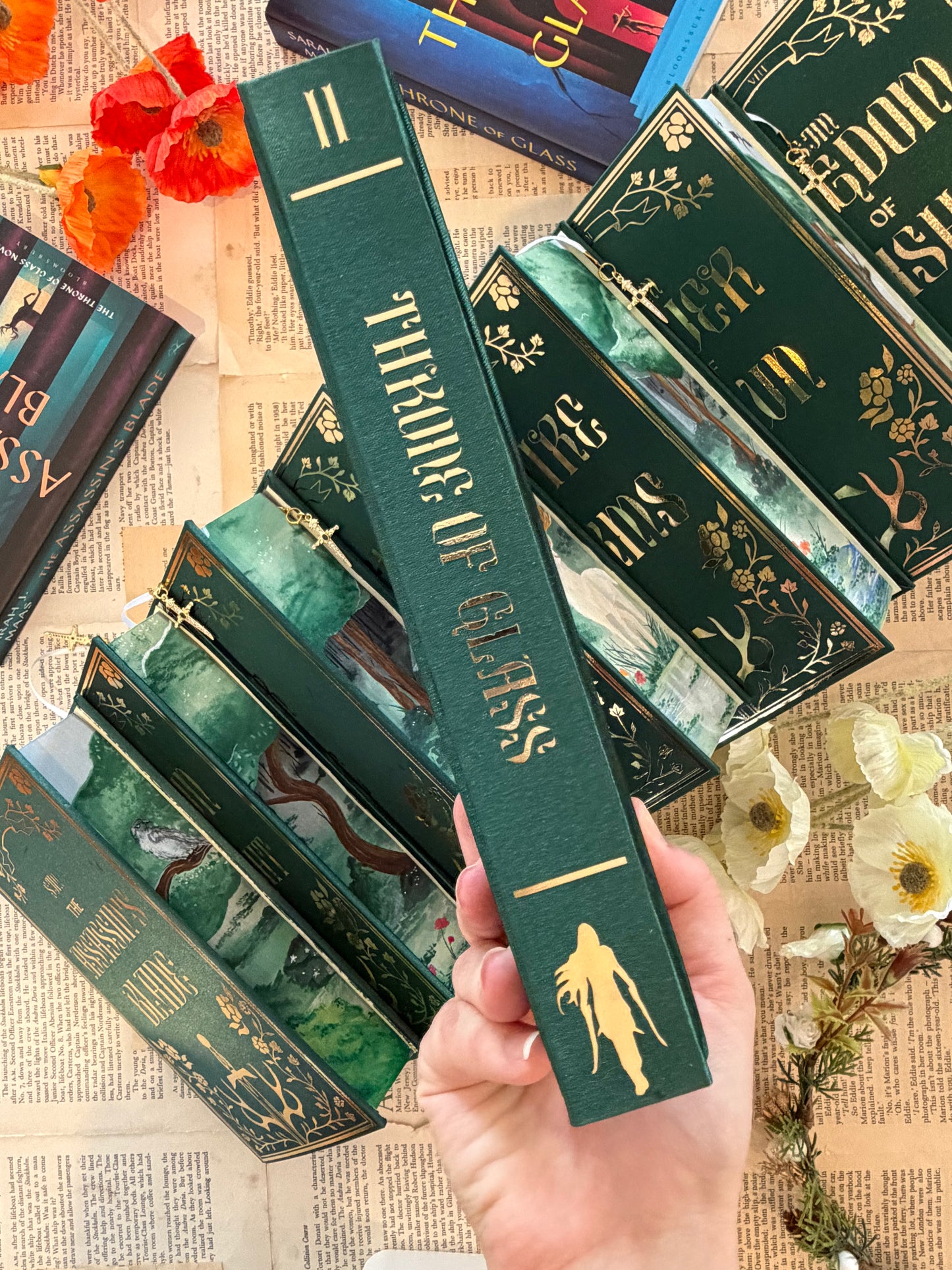 Throne Of Glass Set - Full Watercolour Edges