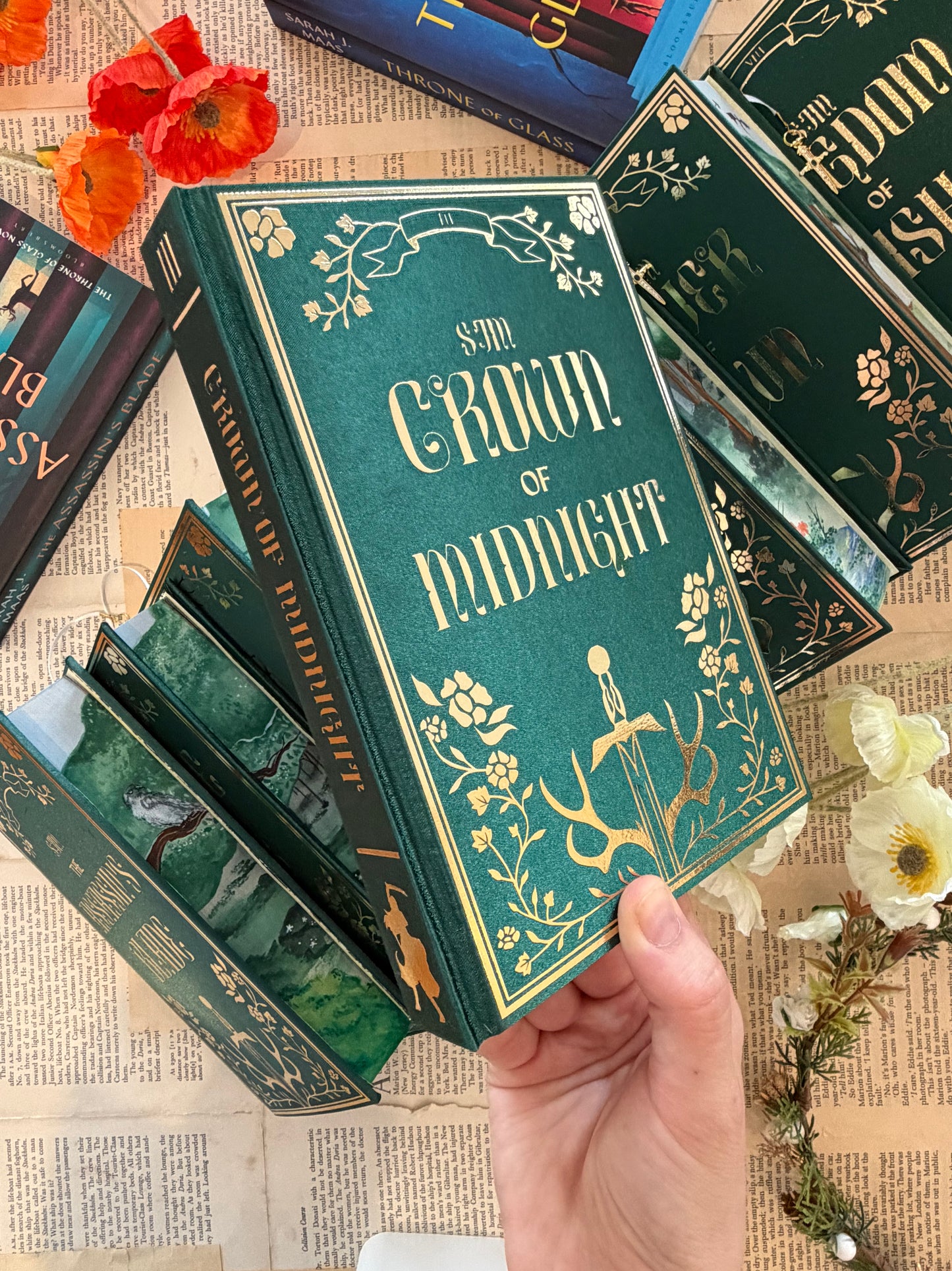 Throne Of Glass Set - Full Watercolour Edges