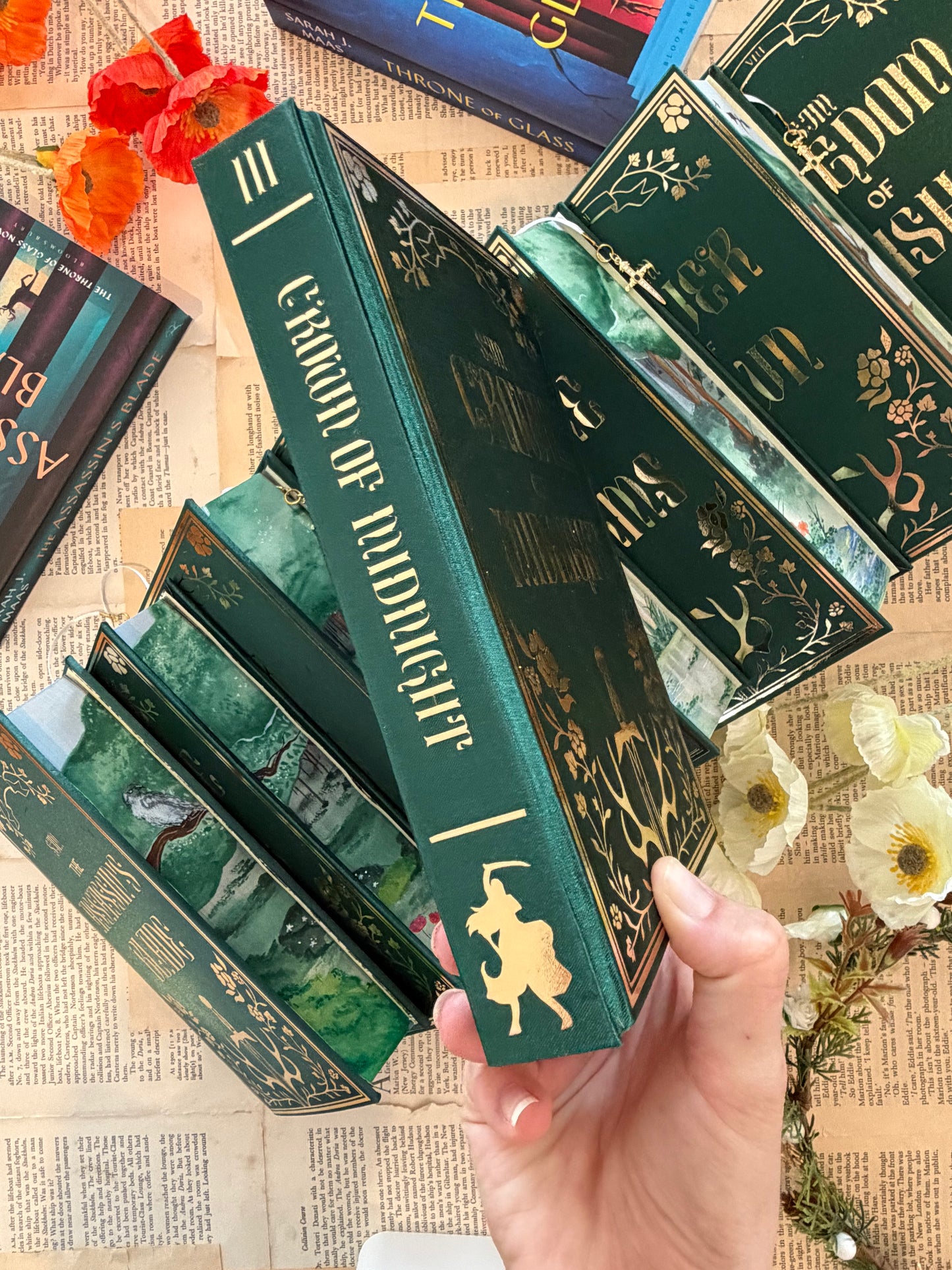 Throne Of Glass Set - Full Watercolour Edges