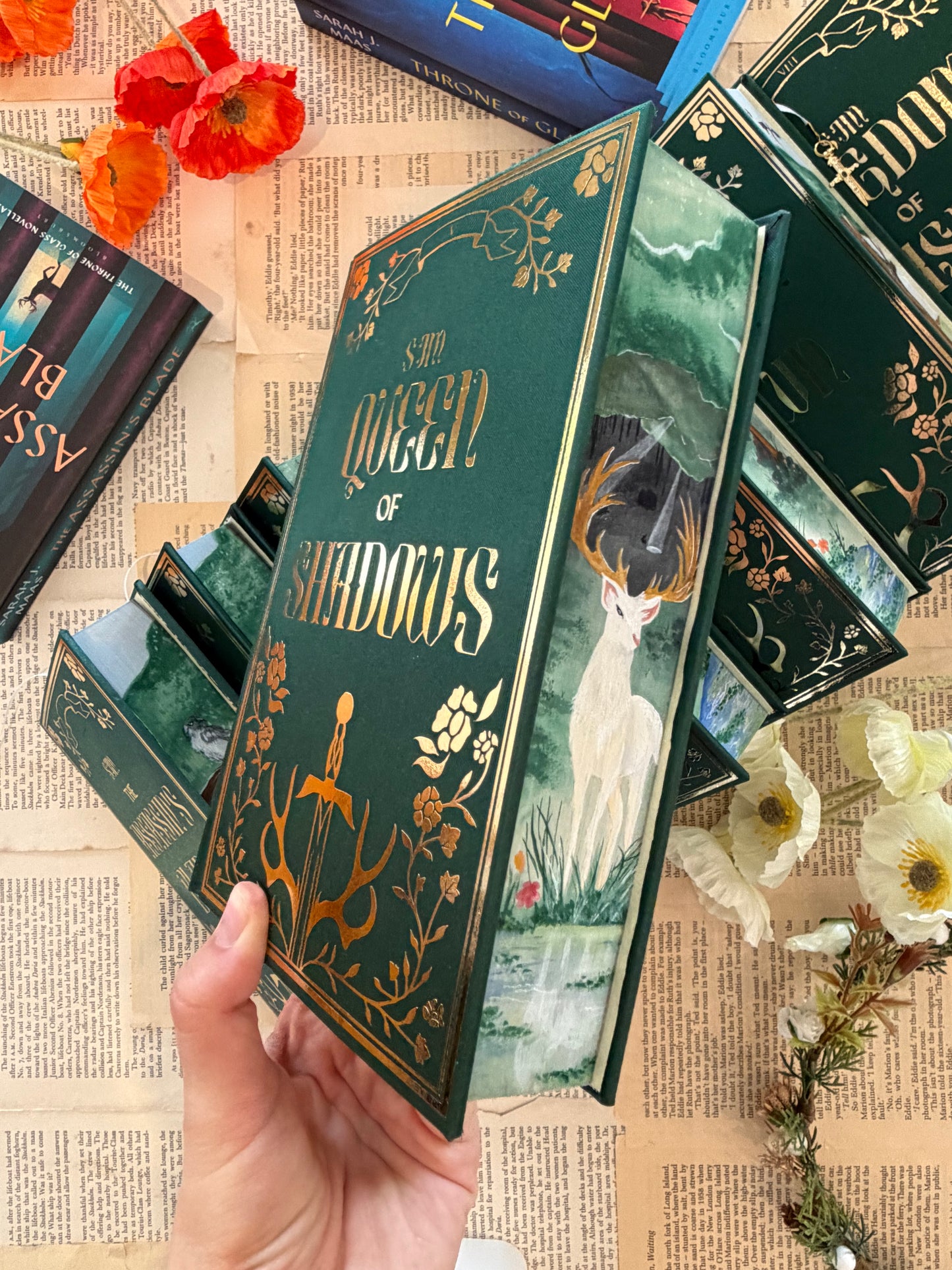 Throne Of Glass Set - Full Watercolour Edges