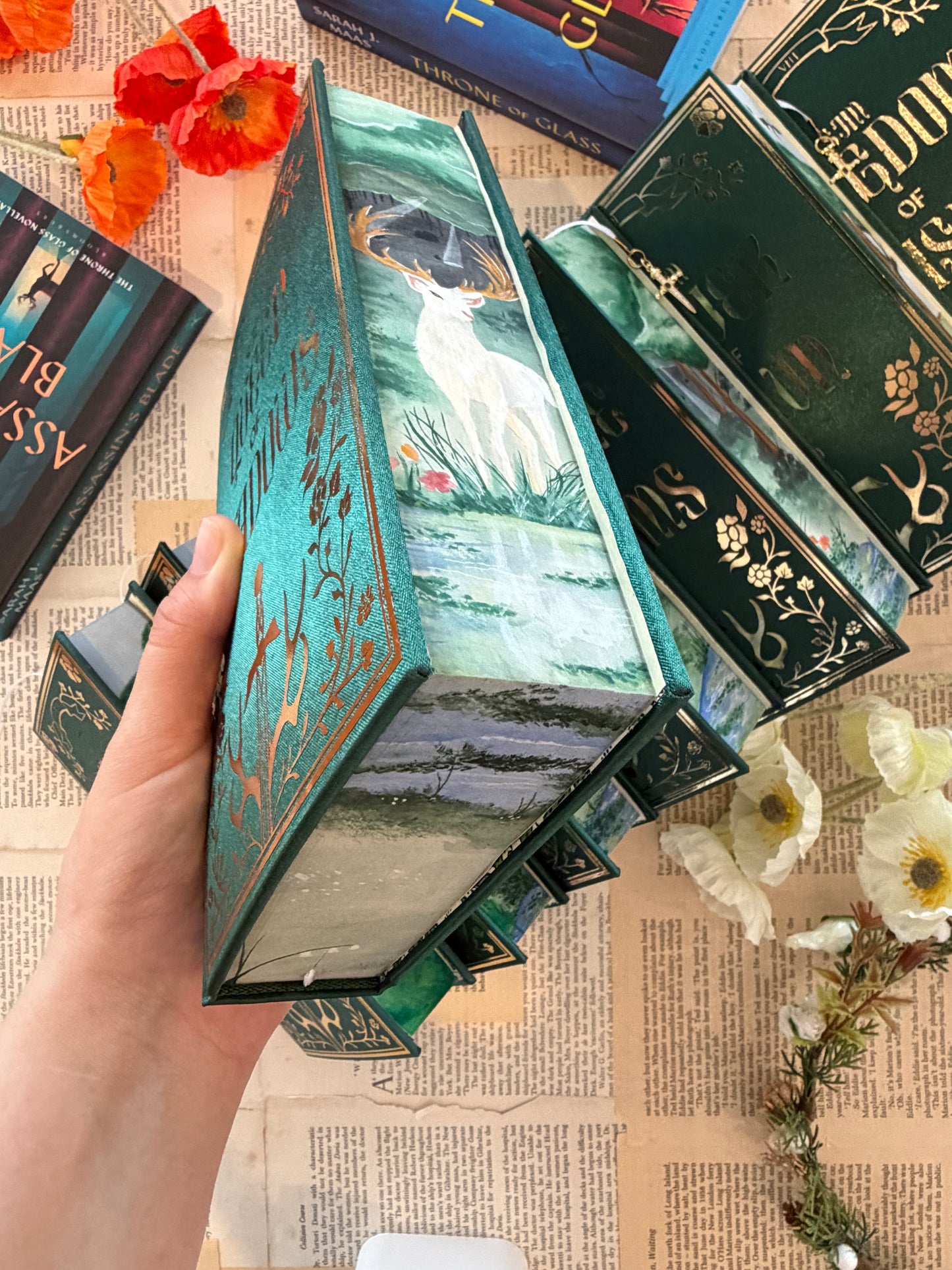 Throne Of Glass Set - Full Watercolour Edges