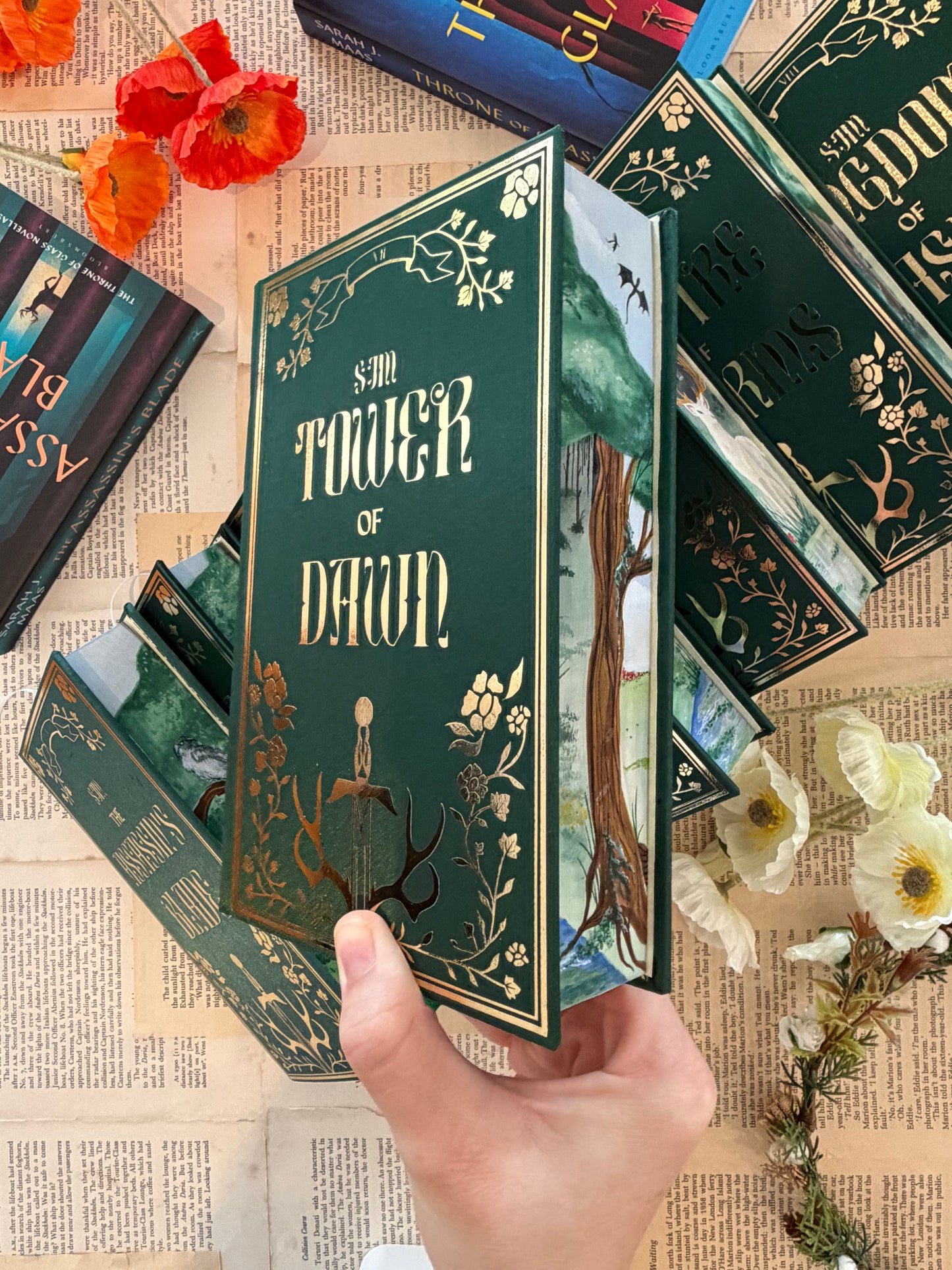 Throne Of Glass Set - Full Watercolour Edges