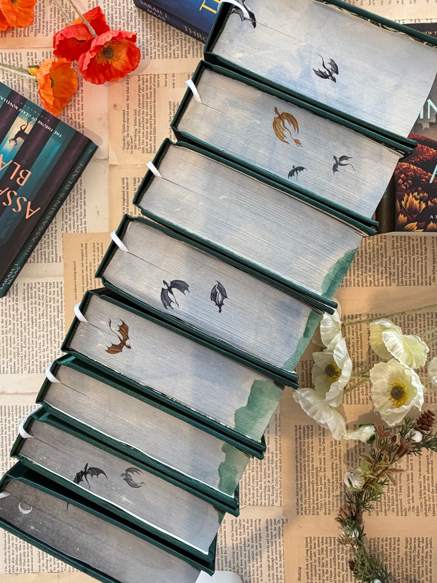 Throne Of Glass Set - Full Watercolour Edges