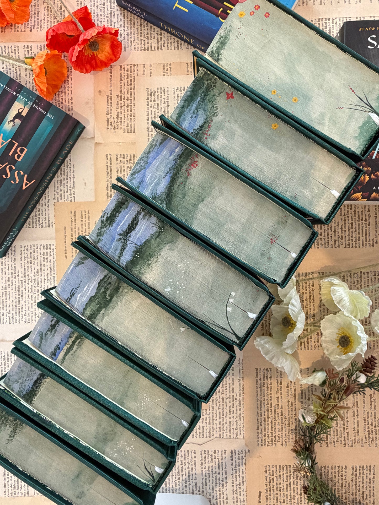 Throne Of Glass Set - Full Watercolour Edges
