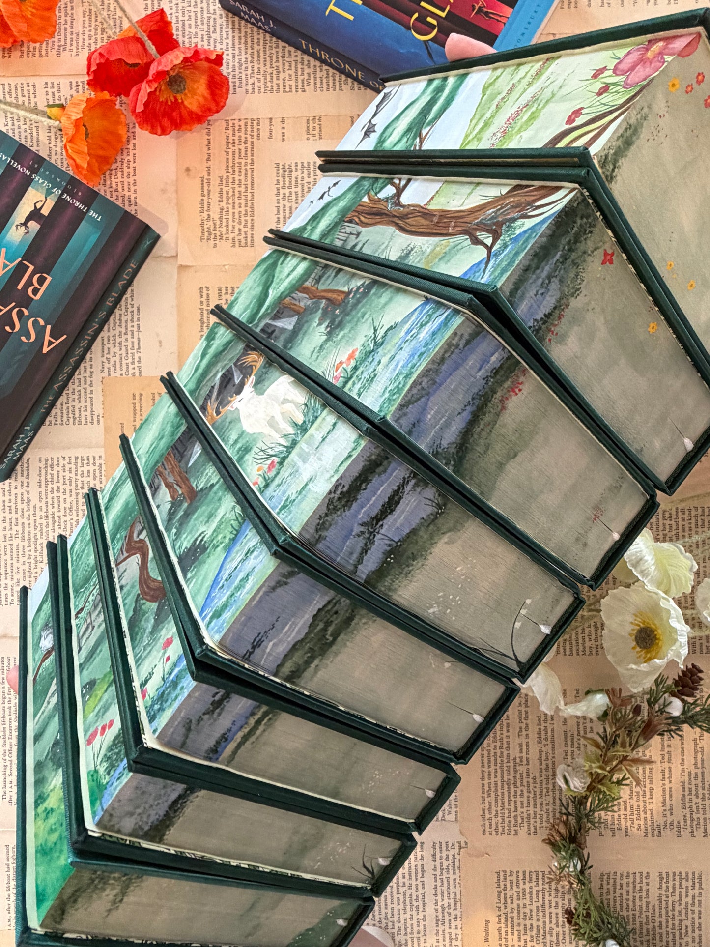 Throne Of Glass Set - Full Watercolour Edges