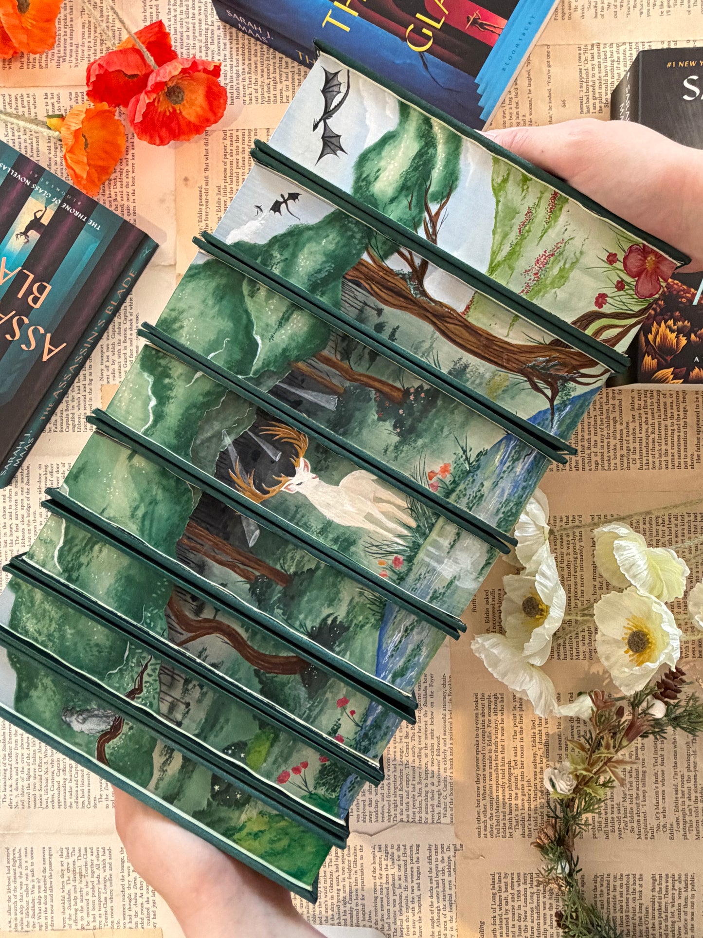 Throne Of Glass Set - Full Watercolour Edges