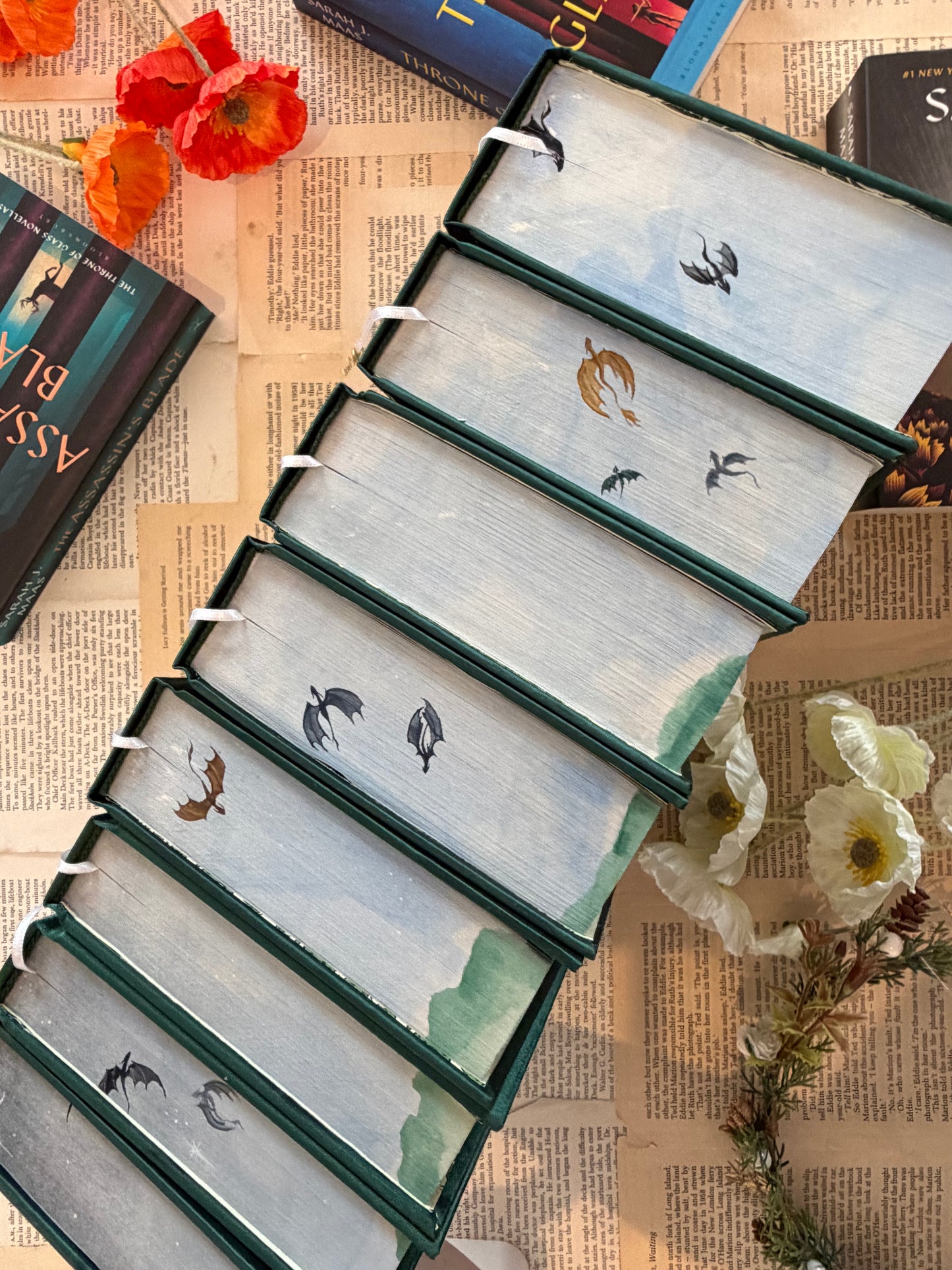 Throne Of Glass Set - Full Watercolour Edges